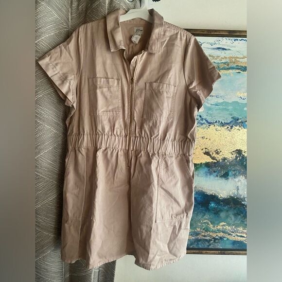 J crew Nude denim dress with zipper and pockets size 20 - Picture 1 of 16